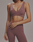 Nubyen 'I am Prosperous' High Rise Surplice Front V Wrap Legging (Lleida)