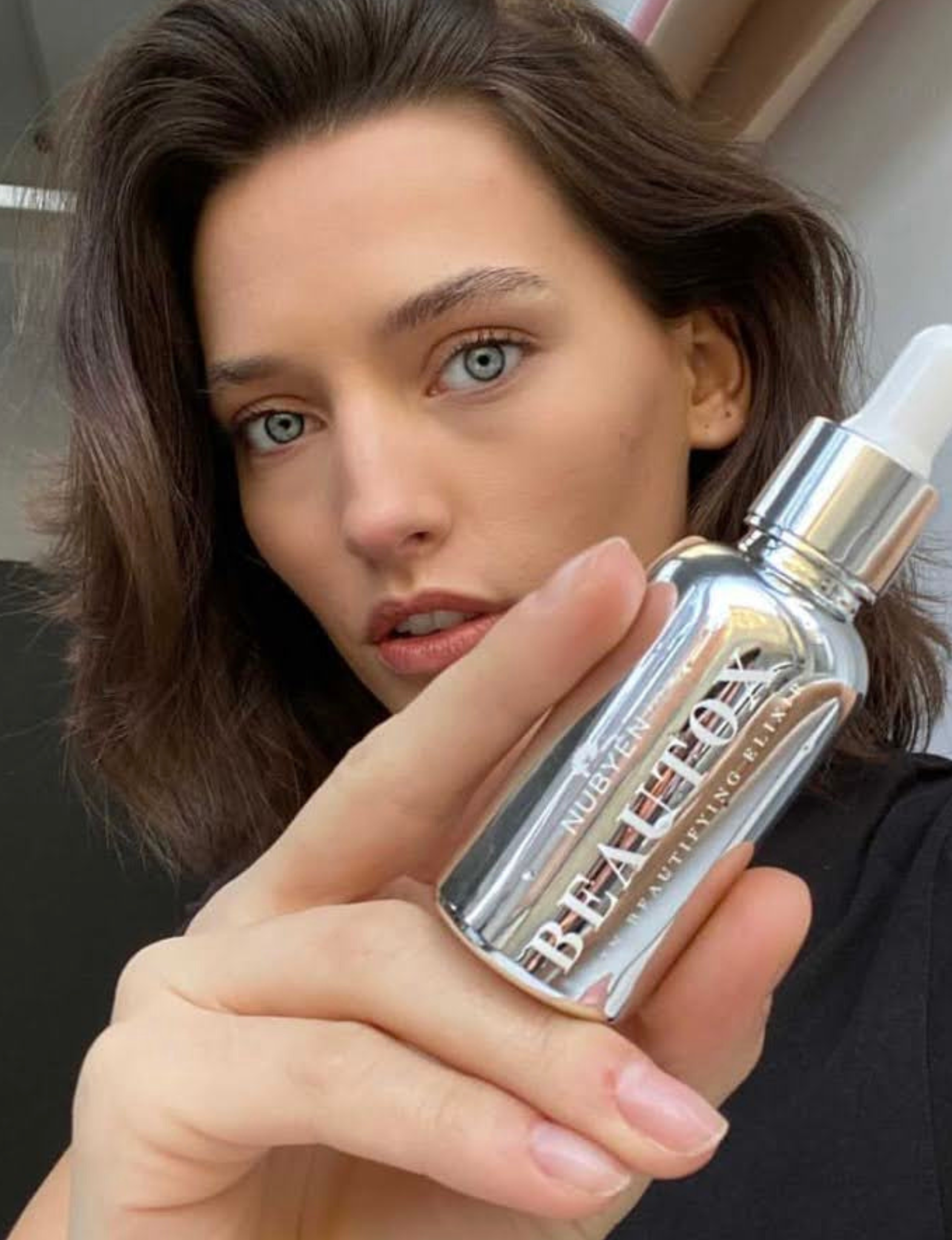 Beautox natural alternative to Botox, vegan skin enhancement serum with Niacinamide, adaptogen amino complexes, and recyclable glass packaging, designed for glowing, lifted skin. Suitable for all skin types.