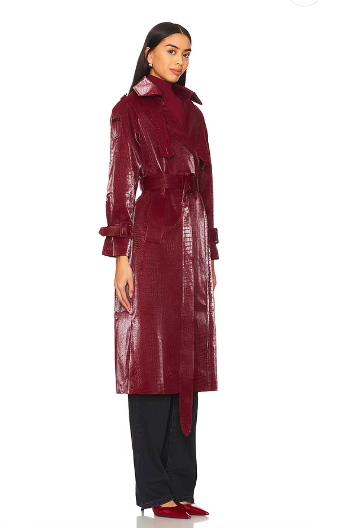 Sleepless in Seattle Trench Coat in Burgundy