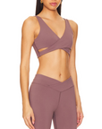 Nubyen V-Neck I am prosperous Wrap Sports Bra supportive wrap-front women’s sports bra with sculpting fit and soft, breathable performance fabric