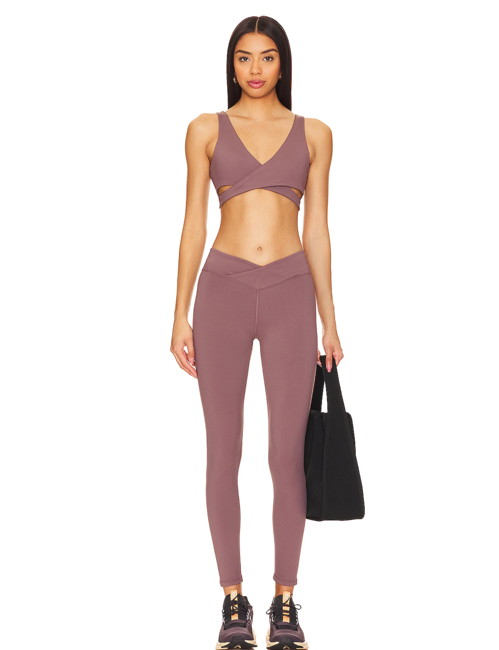 Nubyén Lleida High Rise Surplice Front V Wrap Legging is perfect for a flattering fit and elevated style. Designed with a high-rise waistband and surplice V front wrap, these leggings offer comfort and flexibility for both activewear and casual wear