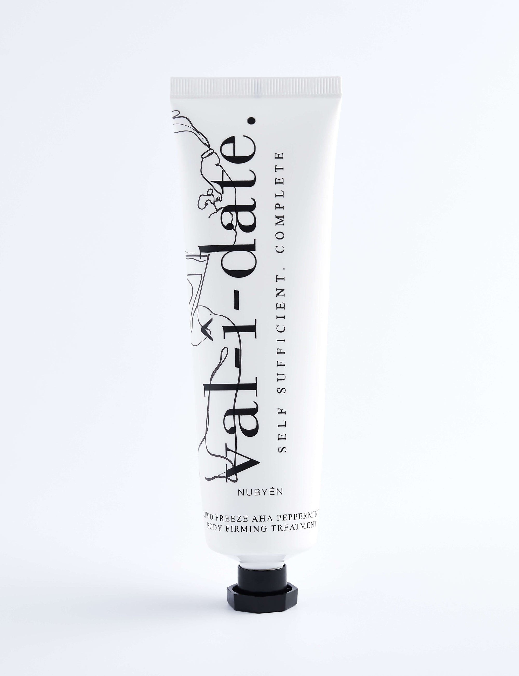 Nubyén Lipid Freeze AHA Firming Body Treatment with Peppermint, 100ml | Skin firming and contouring cream with peppermint, AHA, and Manuka honey for a lifted, youthful appearance.
