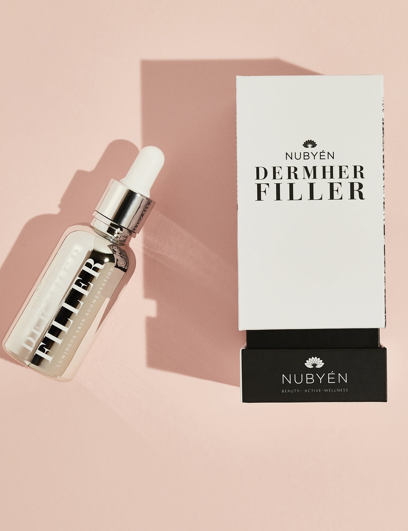 Nubyén Dermher Filler Skin Serum – Vegan alternative to injectable fillers with natural ingredients like Hyaluronic Acid, Reishi, and Melon to lift and brighten skin for a youthful glow.