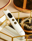Transform your skincare routine with the Muse Beauty Inheritance 24K Gold Skin-Beautifying Device. Designed to reduce fine lines and wrinkles, this portable tool stimulates collagen and elastin production using nano-current technology. Its 24K gold-plated electrodes improve skin brightness, circulation, and firmness while reducing inflammation and redness. Perfect for at-home or on-the-go use, this advanced skincare device enhances your natural glow, leaving your skin rejuvenated, contoured, and youthful.