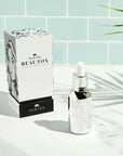 Beautox natural alternative to Botox, vegan skin enhancement serum with Niacinamide, adaptogen amino complexes, and recyclable glass packaging, designed for glowing, lifted skin. Suitable for all skin types.