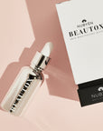 Beautox natural alternative to Botox, vegan skin enhancement serum with Niacinamide, adaptogen amino complexes, and recyclable glass packaging, designed for glowing, lifted skin. Suitable for all skin types.