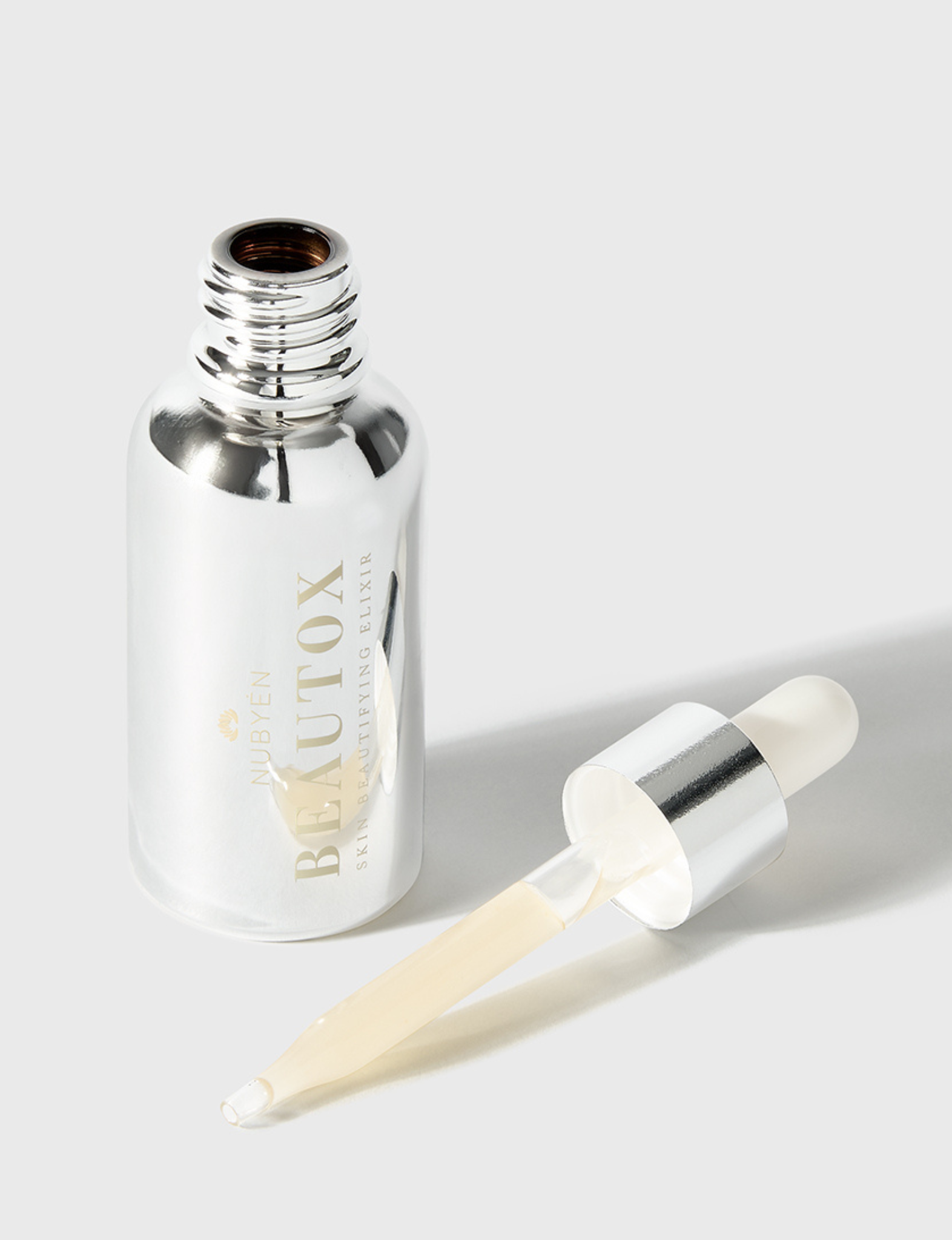 Beautox natural alternative to Botox, vegan skin enhancement serum with Niacinamide, adaptogen amino complexes, and recyclable glass packaging, designed for glowing, lifted skin. Suitable for all skin types.