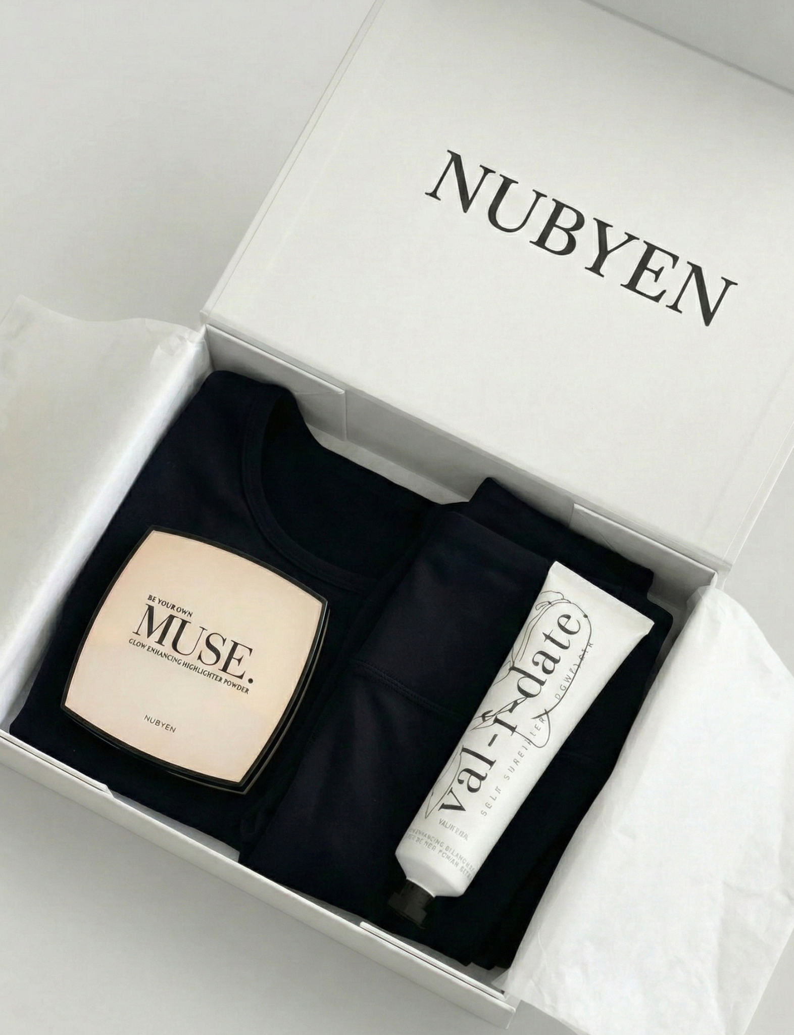 Mystery Gift Box by Nubyen – Exclusive self-care and wellness gift with premium beauty and apparel options. Perfect for pampering yourself or gifting to a friend. Choose from beauty, clothing, or mixed boxes, tailored to your size and preferences. Shop now for luxurious surprises!