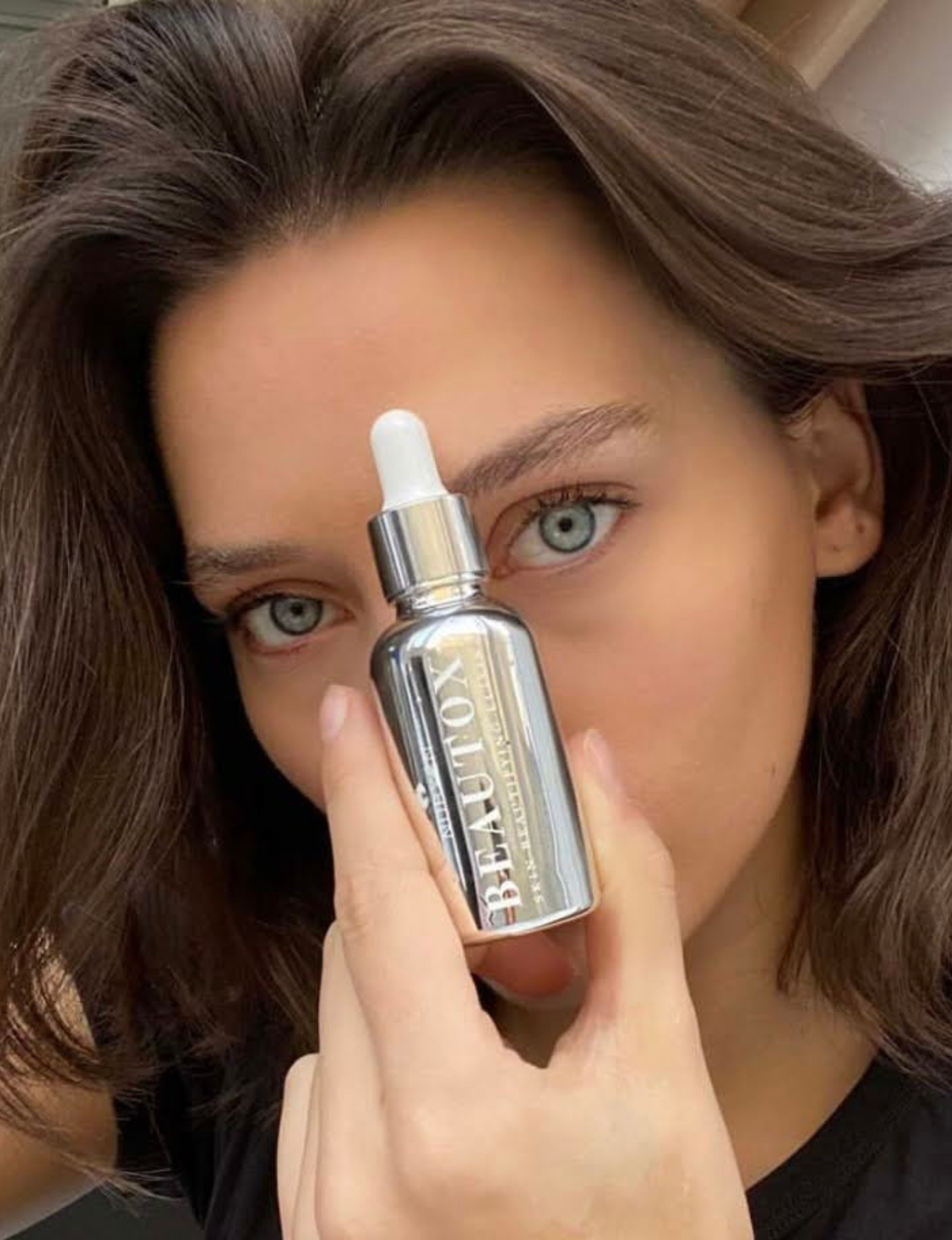 Beautox natural alternative to Botox, vegan skin enhancement serum with Niacinamide, adaptogen amino complexes, and recyclable glass packaging, designed for glowing, lifted skin. Suitable for all skin types.