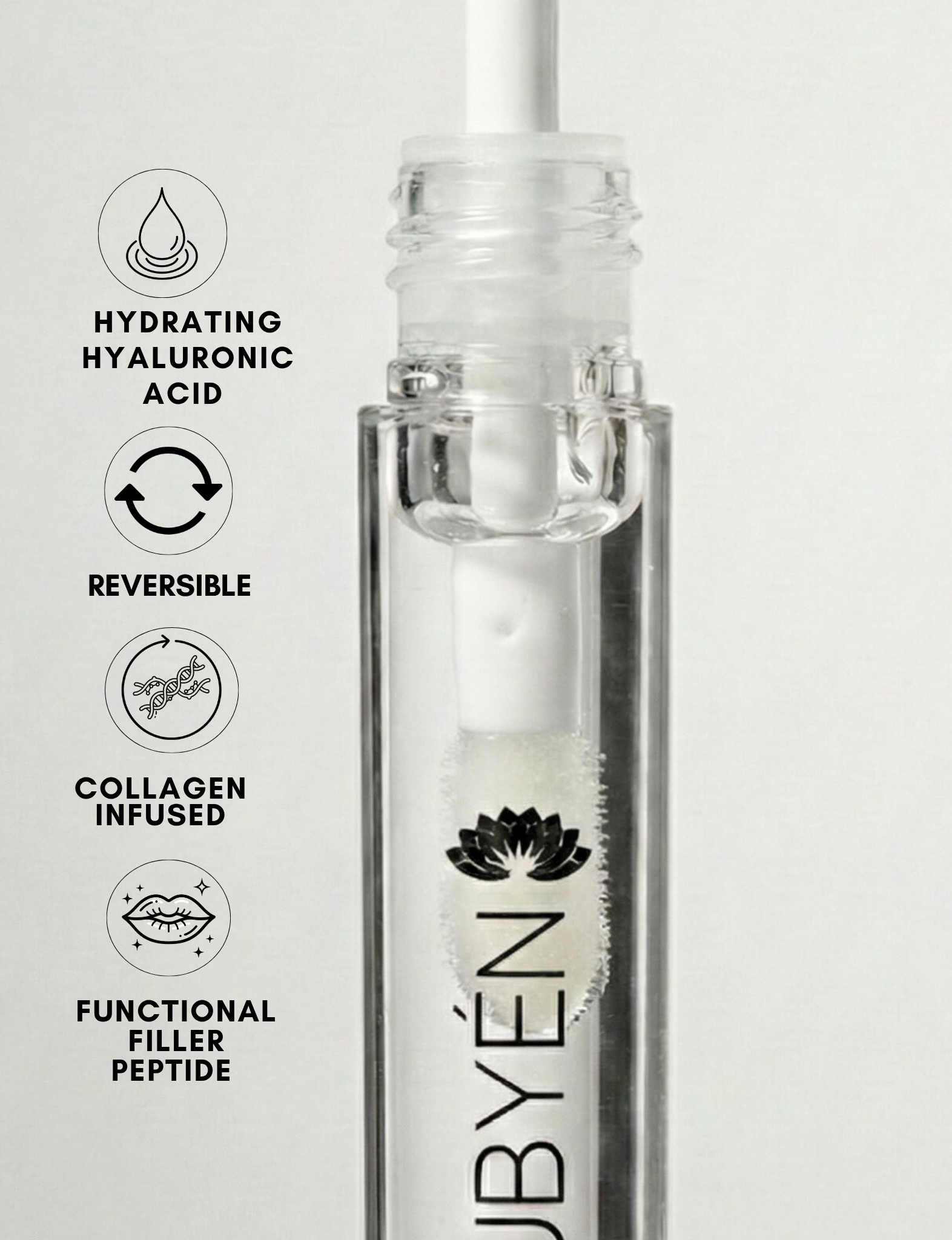 Nubyén Nude Lip Plumping Augmentation Gloss -best safe, reversible lip plumper and a natural alternative to fillers for fuller lips.Nubyen lip plumper, best lip plumper, lip plumping gloss, nubyen lip plumping balm, lip plumping balm, This Lip plumping gloss Nubyen Nude, its our best selling vegan and cruelty free gloss for fuller lips instantly, has natural ingredients such as collagen &amp; hyaluronic acid, best lip plumping lipgloss, best lip plumper, lip filler, full lips, lip injections, to faced lip