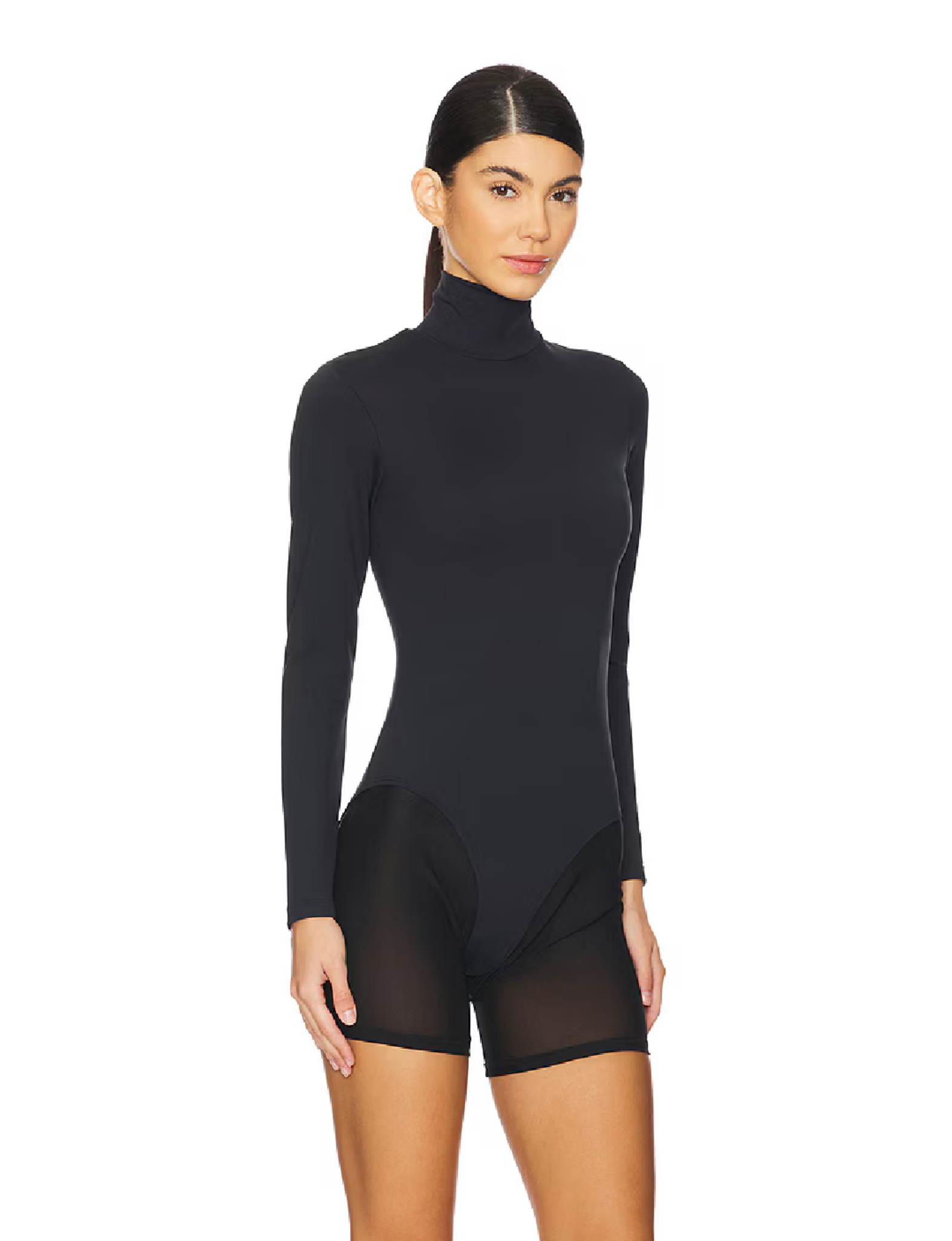 Nubyen Erin Overlay Leotard. Designed for style & performance, this versatile leotard features a chic overlay design that transitions seamlessly from workout to casual wear. Crafted from high-quality, breathable, & stretchable fabric, it provides optimal comfort and support for activewear dance, or fitness routines. Ethically made, the Erin Overlay Leotard combines elegance with functionality, empowering you to move confidently. Perfect for those who value fashion-forward activewear that embodies excellence