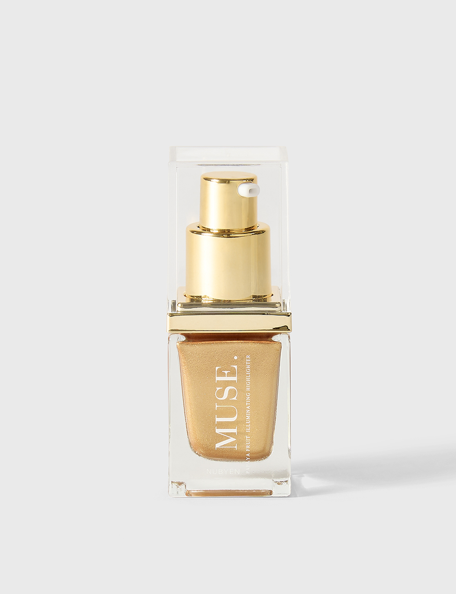 Enhance your natural glow with Nubyen Muse Papaya Fruit Illuminating Skin Highlighter. This water-based, highly pigmented serum brightens and rejuvenates skin with papaya extract, vitamin E, and pearlescent pigments. Perfect for face and body, it delivers a luminous, dewy finish for a flawless complexion