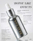 Beautox natural alternative to Botox, vegan skin enhancement serum with Niacinamide, adaptogen amino complexes, and recyclable glass packaging, designed for glowing, lifted skin. Suitable for all skin types.