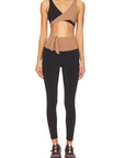 Model wearing Nubyen abundance  Vigo Tie-Up Leggings flattering high-rise sculpt leggings with adjustable tie waist for Pilates, gym, and everyday athleisure leggings 