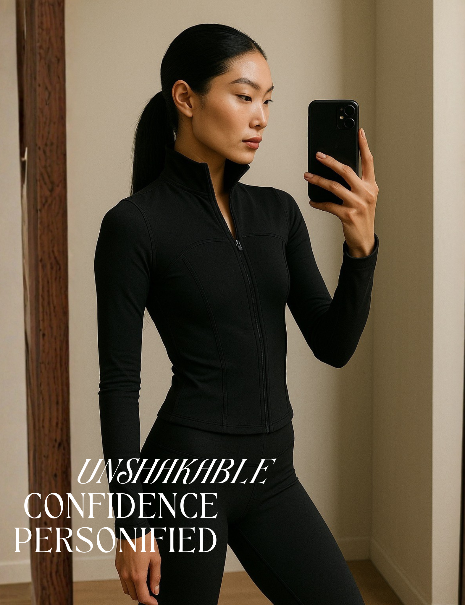 Nubyen Higher Dominion Capsule Sculpt Jacket women’s sculpting zip-up activewear jacket with contouring seams, high-compression fit, and luxury technical fabric.
