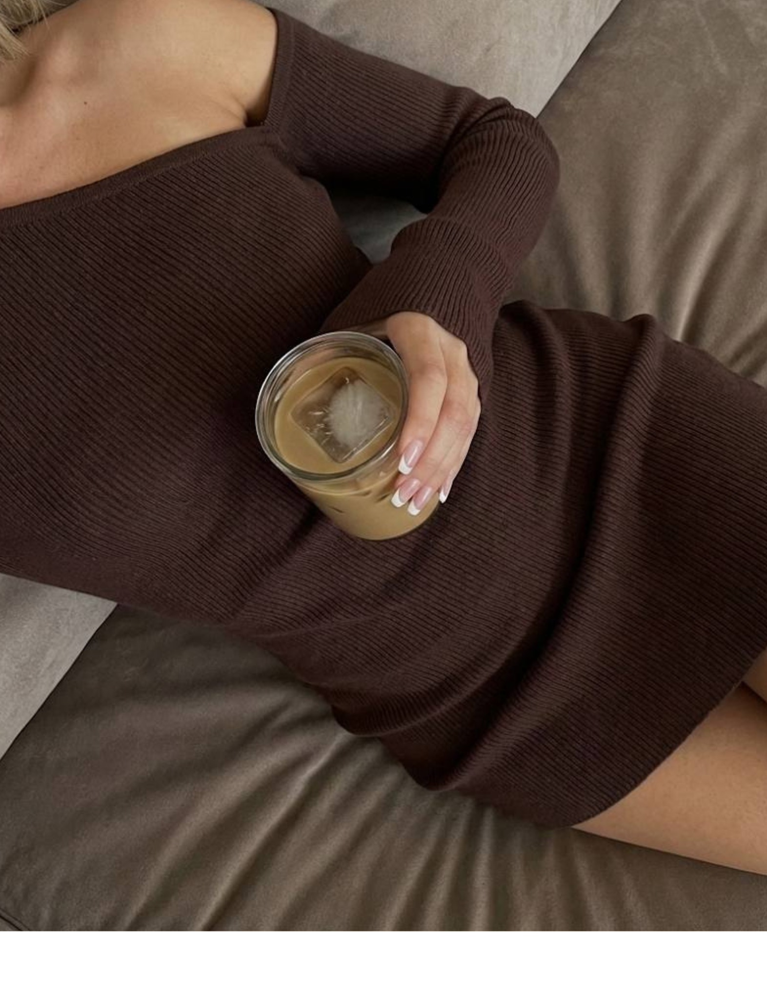 Erin Cold Brew Dress in Chocolate, featuring a sleek cold shoulder design, body-hugging fit, and a rich chocolate brown tone. Crafted with a modern silhouette and luxurious fabric, this dress is perfect for evening events, date nights, or special occasions.