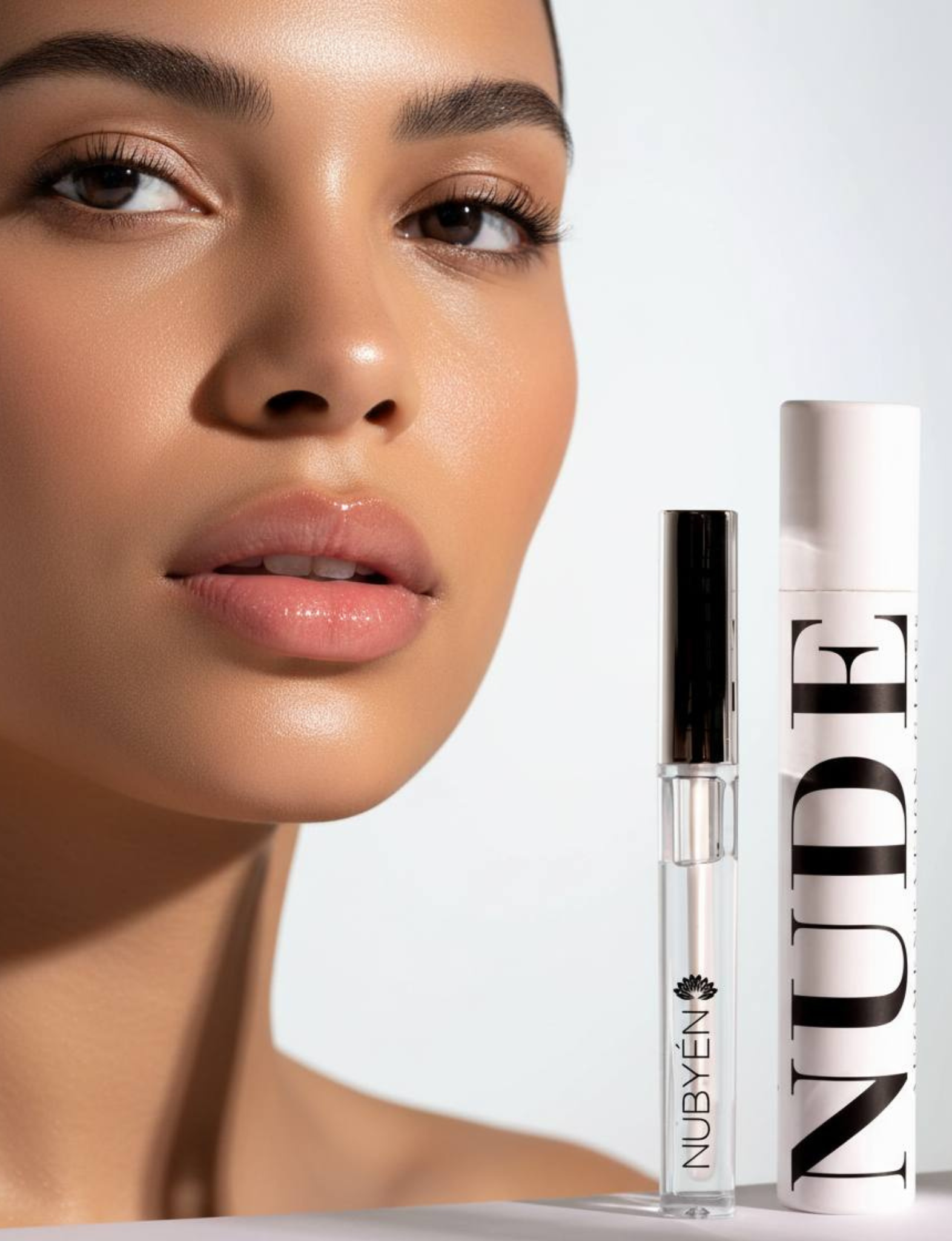 Nubyén Nude Lip Plumping Augmentation Gloss -best safe, reversible lip plumper and a natural alternative to fillers for fuller lips.