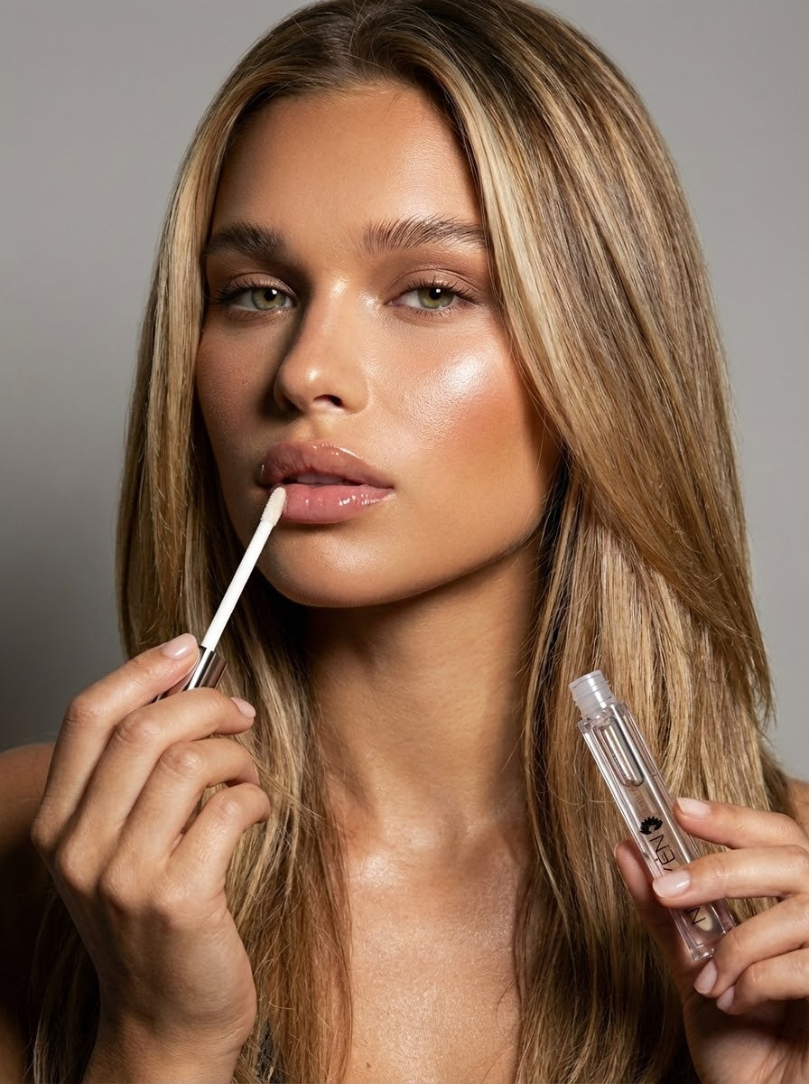 Nubyén Nude Lip Plumping Augmentation Gloss -best safe, reversible lip plumper and a natural alternative to fillers for fuller lips.