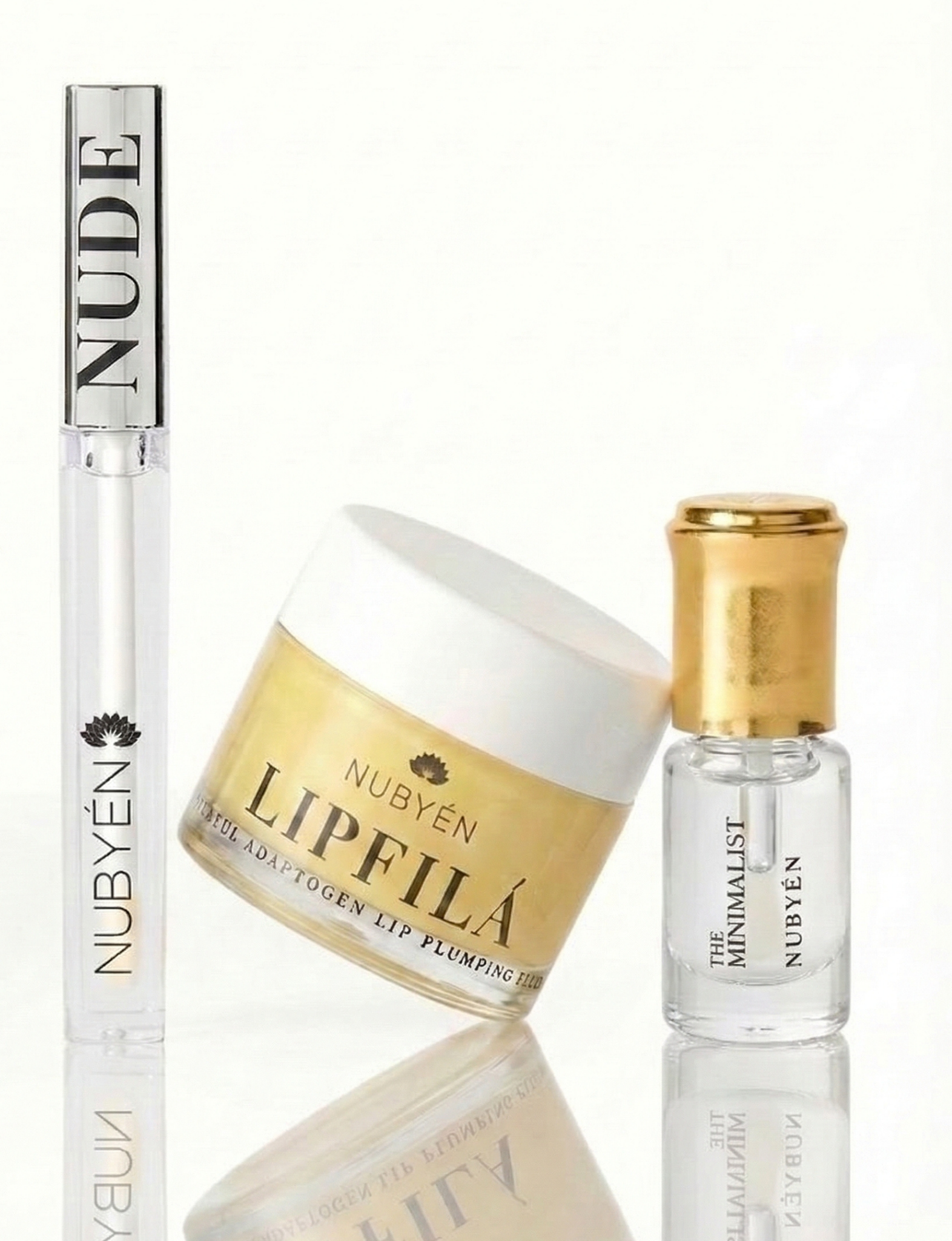 Achieve fuller lips with Nubyén Super Nudes Plumping Lipstick. Vegan, cruelty-free, moisture-matte lipstick infused with peppermint, eucalyptus, lemongrass, and collagen to enhance lip volume naturally. Available in 10 flattering nude shades, perfect for a soft, plump, kissable pout. Safe to use with or without fillers. Clean beauty formula, free of parabens, sulfates, and phthalates.