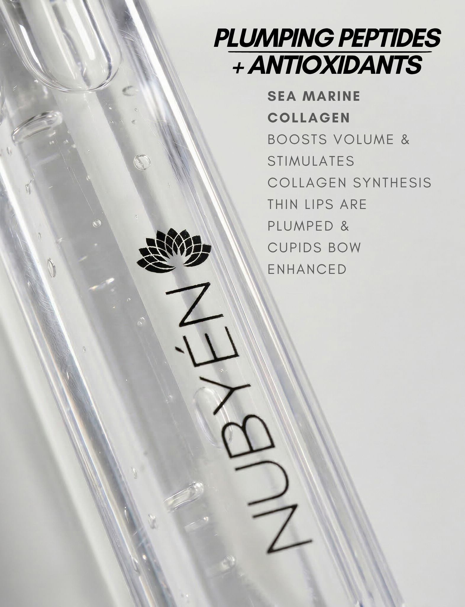 Nubyén Nude Lip Plumping Augmentation Gloss -best safe, reversible lip plumper and a natural alternative to fillers for fuller lips.Nubyen lip plumper, best lip plumper, lip plumping gloss, nubyen lip plumping balm, lip plumping balm, This Lip plumping gloss Nubyen Nude, its our best selling vegan and cruelty free gloss for fuller lips instantly, has natural ingredients such as collagen &amp; hyaluronic acid, best lip plumping lipgloss, best lip plumper, lip filler, full lips, lip injections, to faced lip