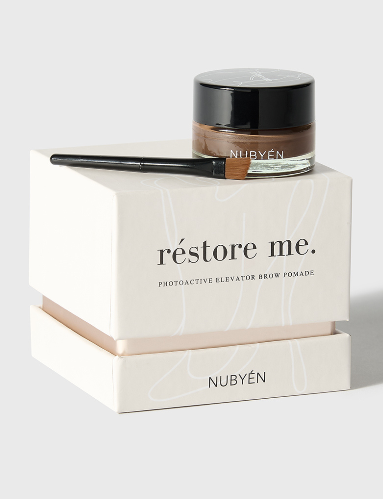 Nubyén Restore Me Photoactive Elevator Brow Pomade delivers perfectly sculpted, fuller-looking brows with a natural finish. Infused with photoactive technology, this lightweight, long-lasting pomade enhances brow shape and definition while nourishing with plant-based ingredients. Vegan, cruelty-free, and smudge-resistant for all-day wear. Achieve flawless brows effortlessly with this eco-friendly, skin-loving formula.