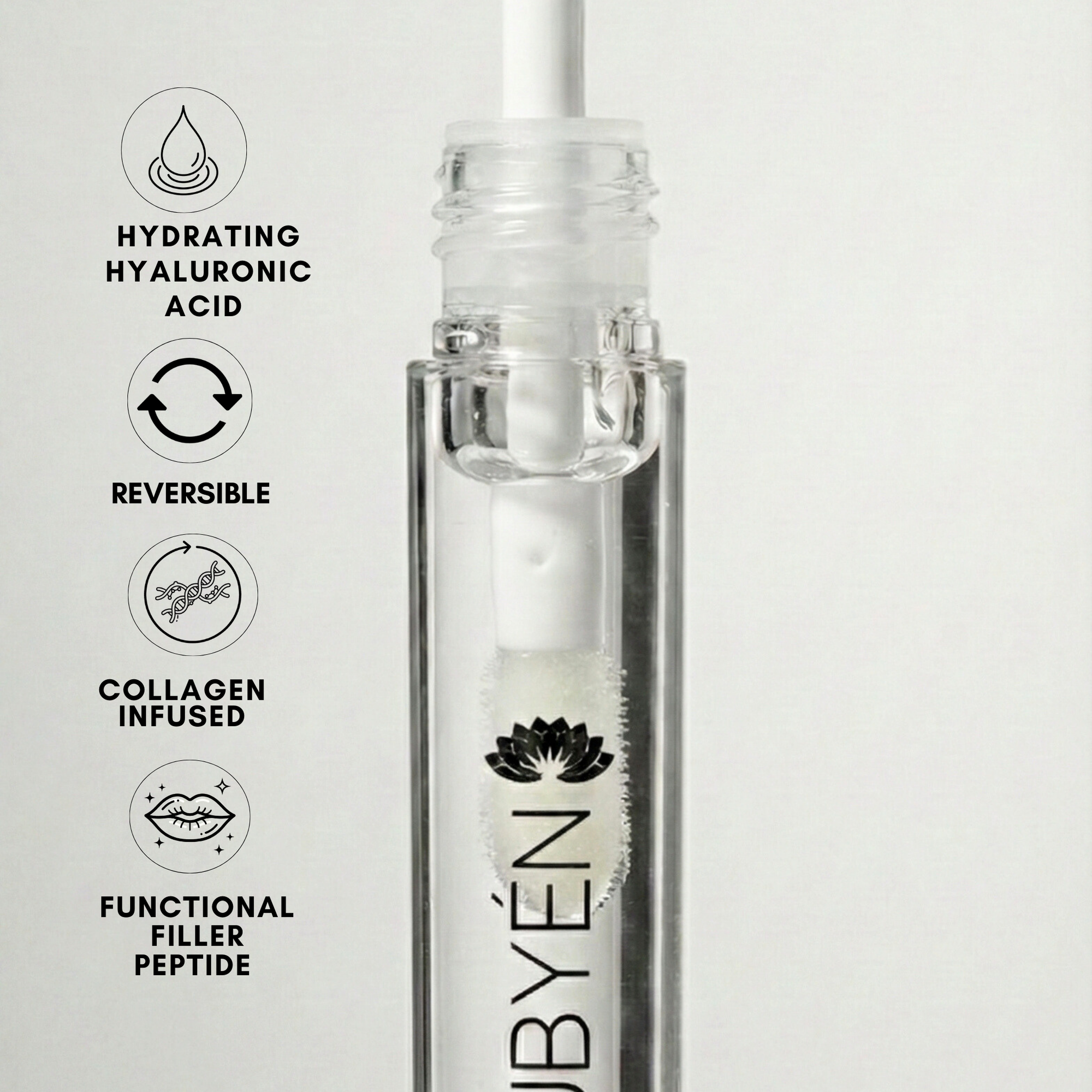 Nubyén Nude Lip Plumping Augmentation Gloss -best safe, reversible lip plumper and a natural alternative to fillers for fuller lips.Nubyen lip plumper, best lip plumper, lip plumping gloss, nubyen lip plumping balm, lip plumping balm, This Lip plumping gloss Nubyen Nude, its our best selling vegan and cruelty free gloss for fuller lips instantly, has natural ingredients such as collagen &amp; hyaluronic acid, best lip plumping lipgloss, best lip plumper, lip filler, full lips, lip injections, to faced lip