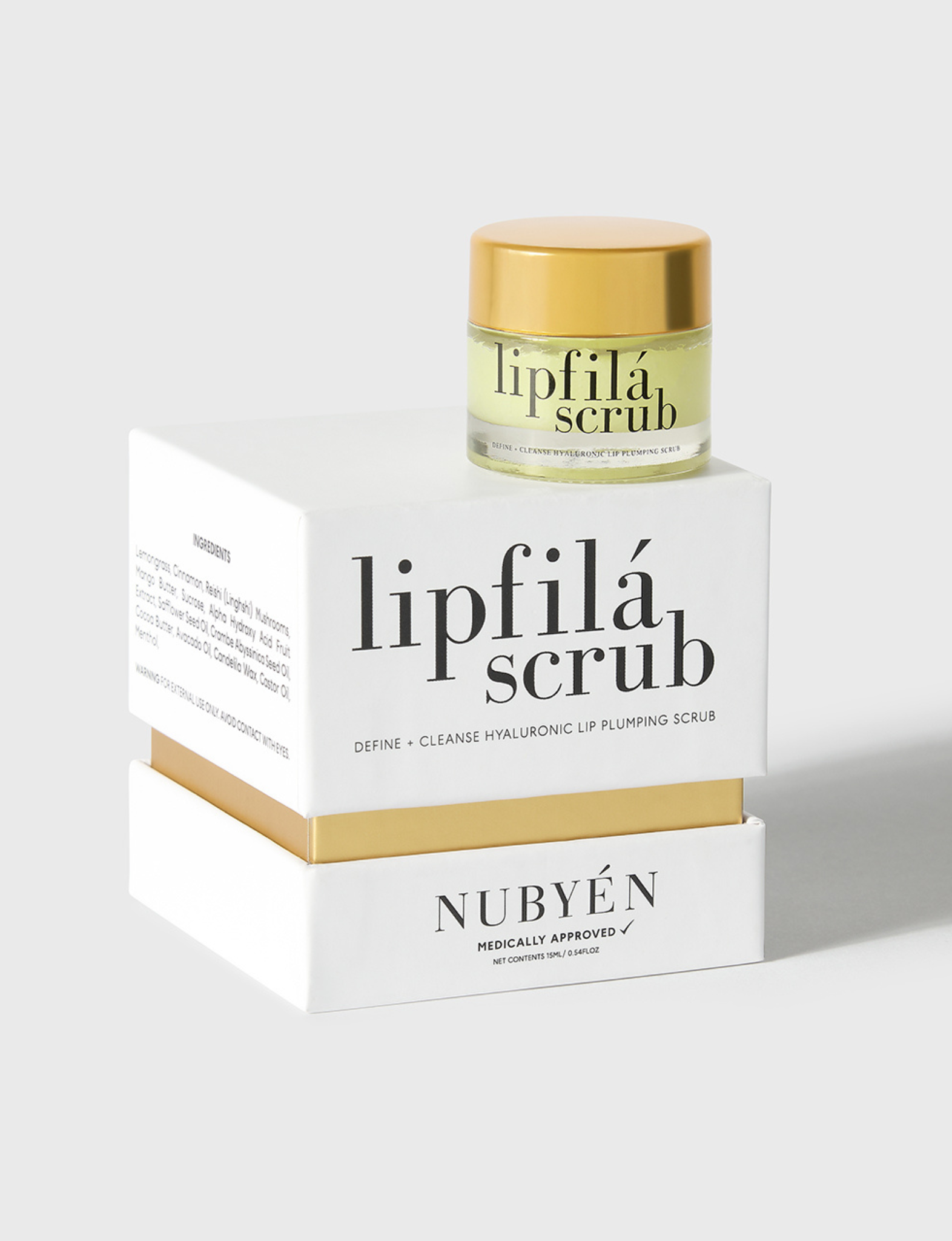 Exfoliate and enhance with the Nubyén Lip Plumping Scrub. Formulated by Medical Doctors, this vegan, cruelty-free scrub gently removes dead skin cells while boosting natural lip volume and softness. Infused with hydrating hyaluronic acid, cinnamon, and lemongrass, it revitalizes lips for a fuller, smoother appearance. Perfect for achieving a healthy, plump pout, this nourishing scrub promotes circulation and leaves your lips feeling supple, refreshed, and irresistibly soft