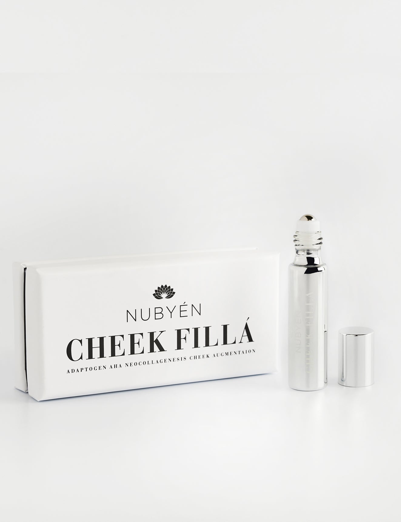 Enhance your cheekbones naturally with Nubyen Cheek Fillá, a clean, vegan cheek-lifting elixir enriched with hyaluronic acid, cinnamon, and AHA fruit extracts for hydration, plumping, and brightening. Perfect for sculpted, radiant cheeks without injections. Eco-friendly glass packaging.