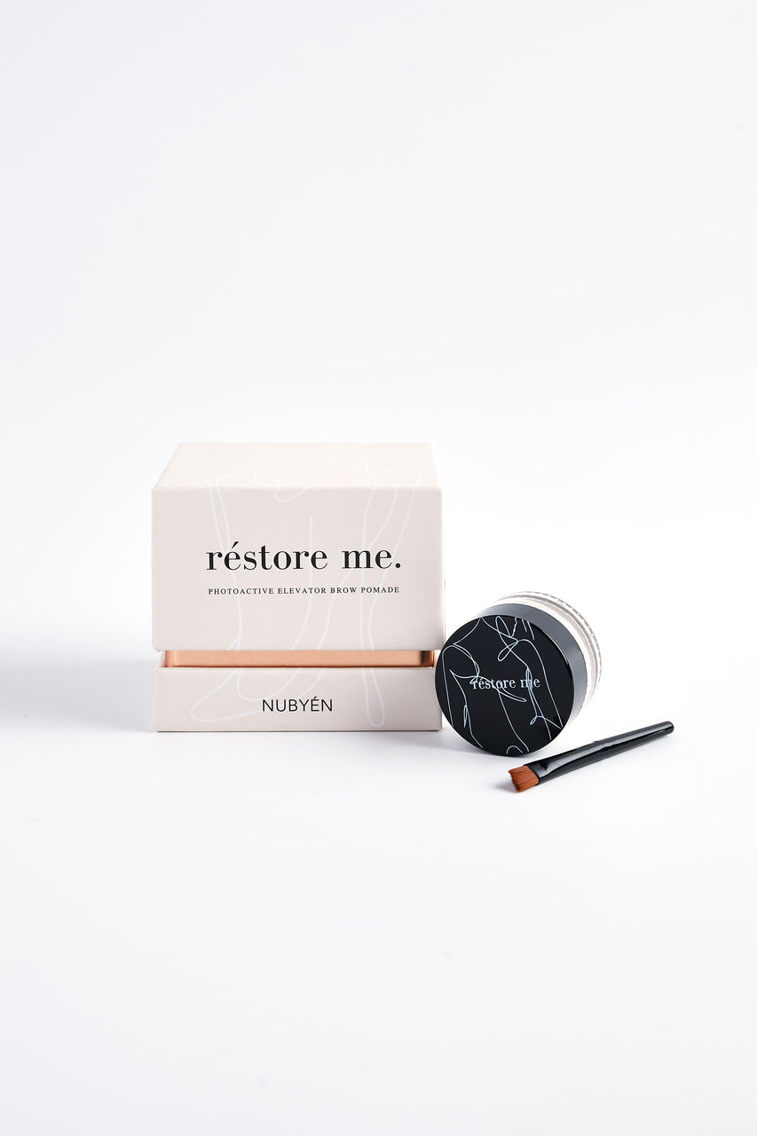 Nubyén Restore Me Photoactive Elevator Brow Pomade delivers perfectly sculpted, fuller-looking brows with a natural finish. Infused with photoactive technology, this lightweight, long-lasting pomade enhances brow shape and definition while nourishing with plant-based ingredients. Vegan, cruelty-free, and smudge-resistant for all-day wear. Achieve flawless brows effortlessly with this eco-friendly, skin-loving formula.