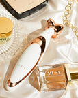 Experience professional-grade skincare at home with Nubyen Muse Skin Beautifying Renewal Device. This compact LED light therapy tool reduces wrinkles, firms skin, and sculpts cheekbones and jawlines with non-invasive nano-microcurrent technology. Perfect for all skin types, portable, and easy to use for daily rejuvenation.