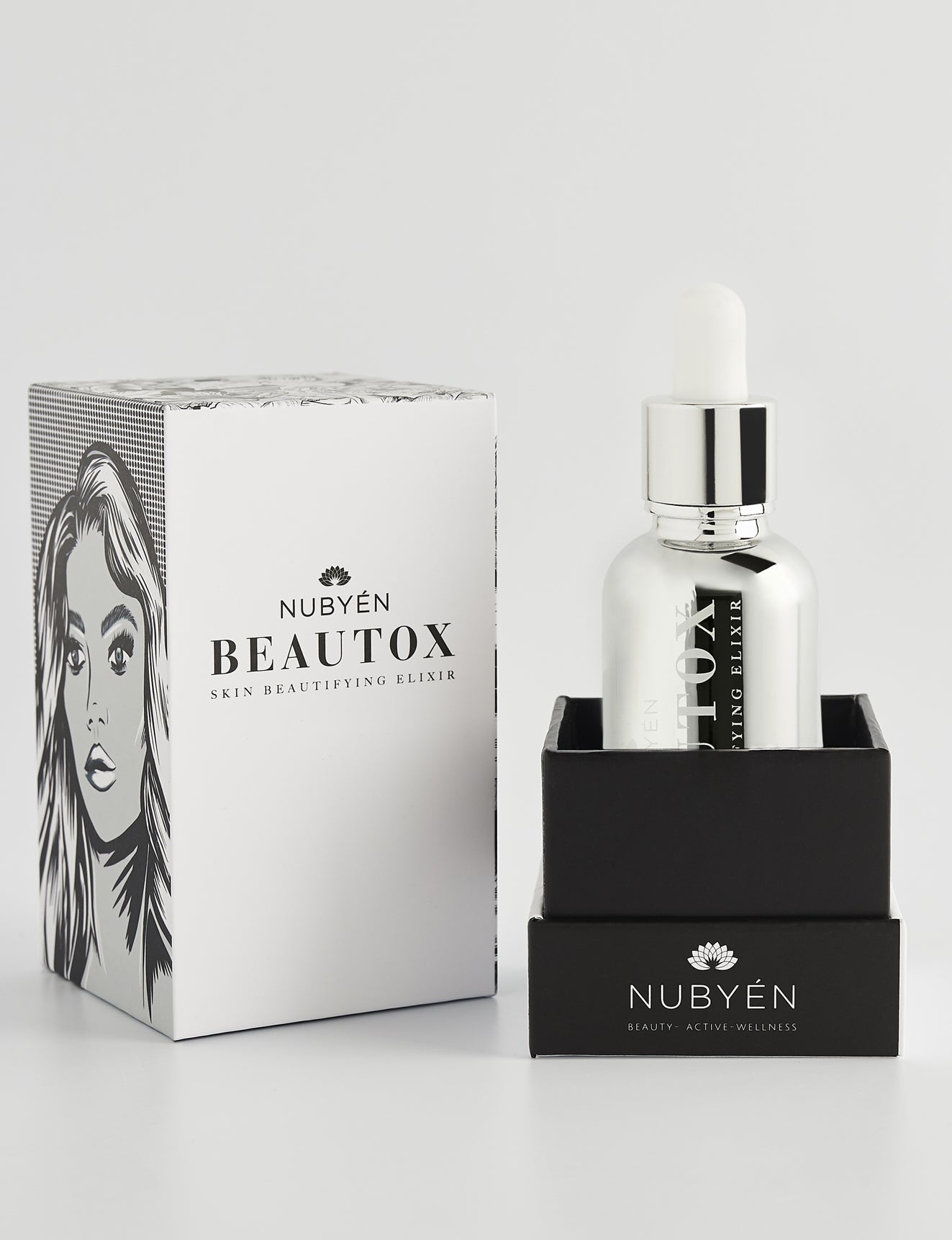 Beautox natural alternative to Botox, vegan skin enhancement serum with Niacinamide, adaptogen amino complexes, and recyclable glass packaging, designed for glowing, lifted skin. Suitable for all skin types.