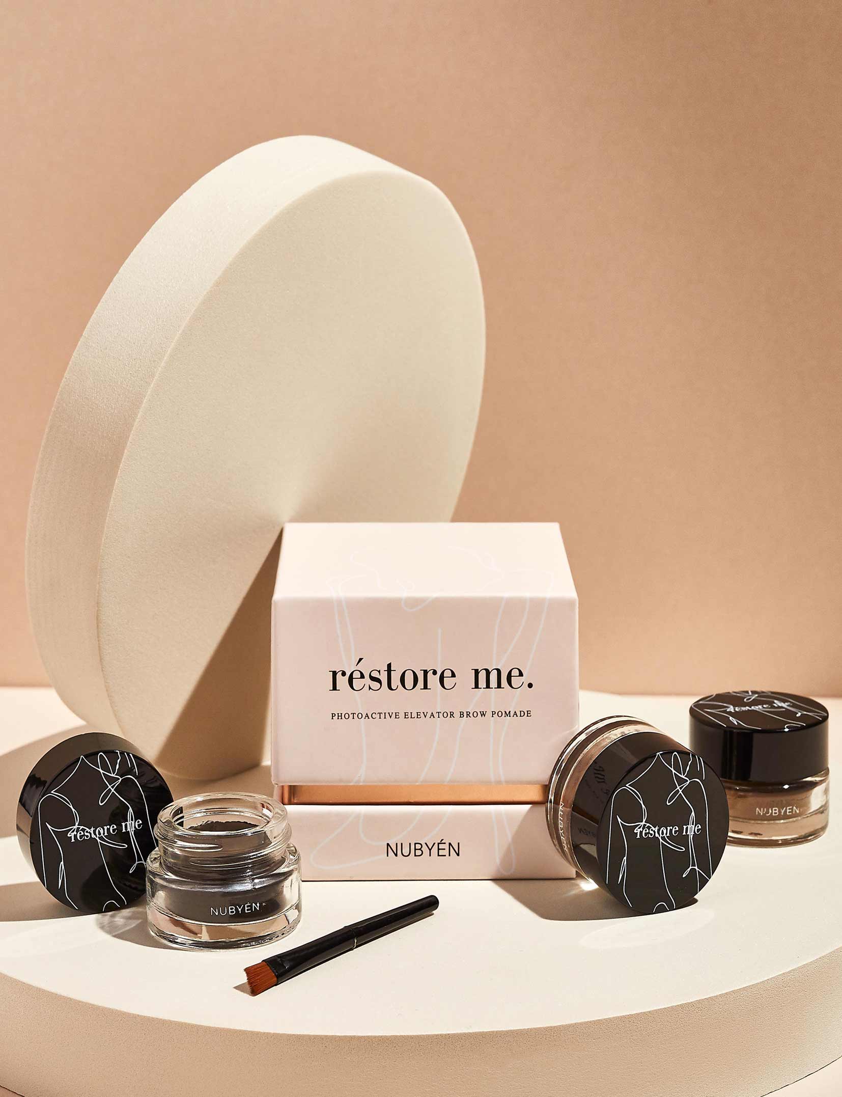 Restore Me Brow Pomade - Long-lasting waterproof eyebrow pomade for perfectly shaped, lifted brows. Vegan, cruelty-free, and transfer-resistant, this brow pomade offers a smooth application with a 24-hour hold. Ideal for creating natural or bold laminated brows with light-reflecting particles to enhance and frame your face. Achieve polished, confident brows effortlessly. Developed by medical experts for all-day wear.